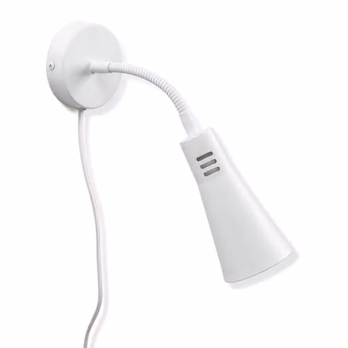 ValueLights White Flexible Gooseneck Plug-in Wall Reading Light with LED Bulb Included – 1