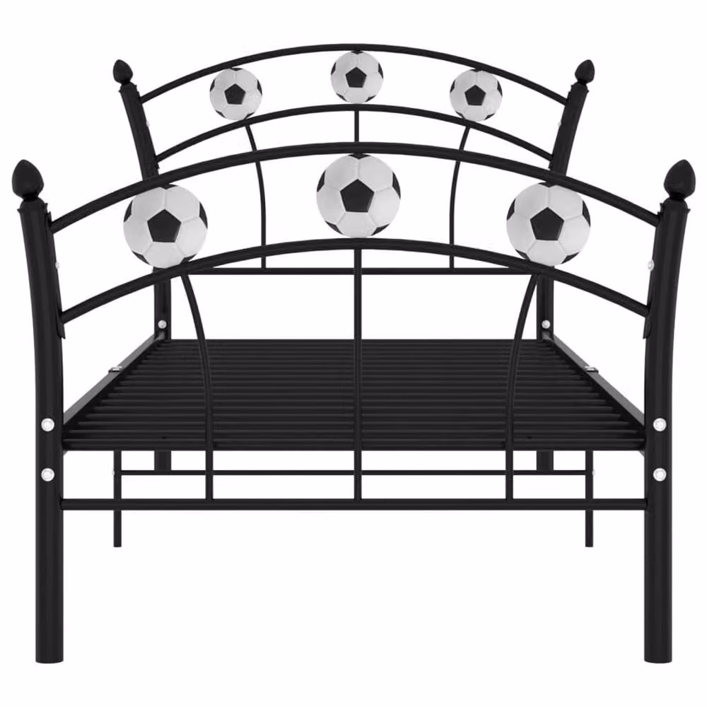 Berkfield Home Football Design Metal Bed Frame, Black, W: 90 cm, L: 200 cm – 2