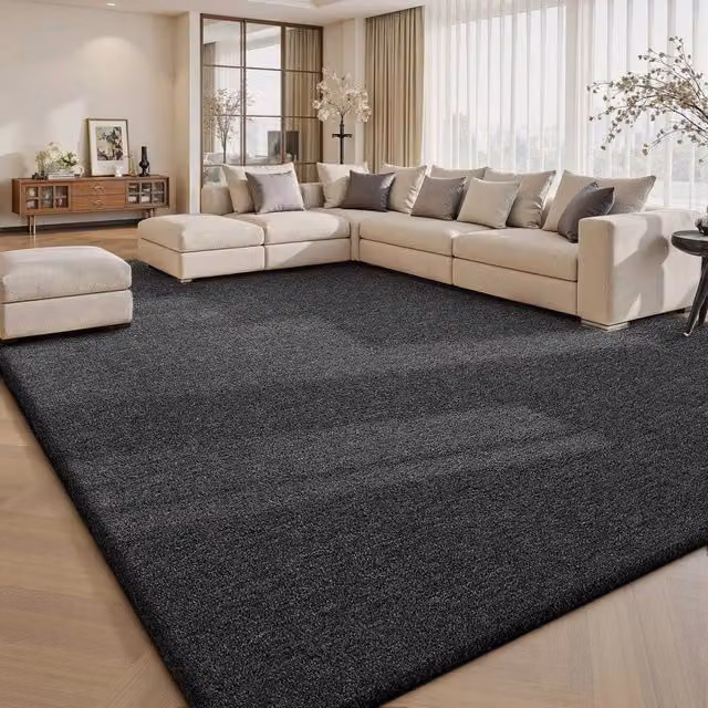 SPETLEK Dark Grey Extra Large Short Pile Soft Fluffy Anti-Slip Rug – 1