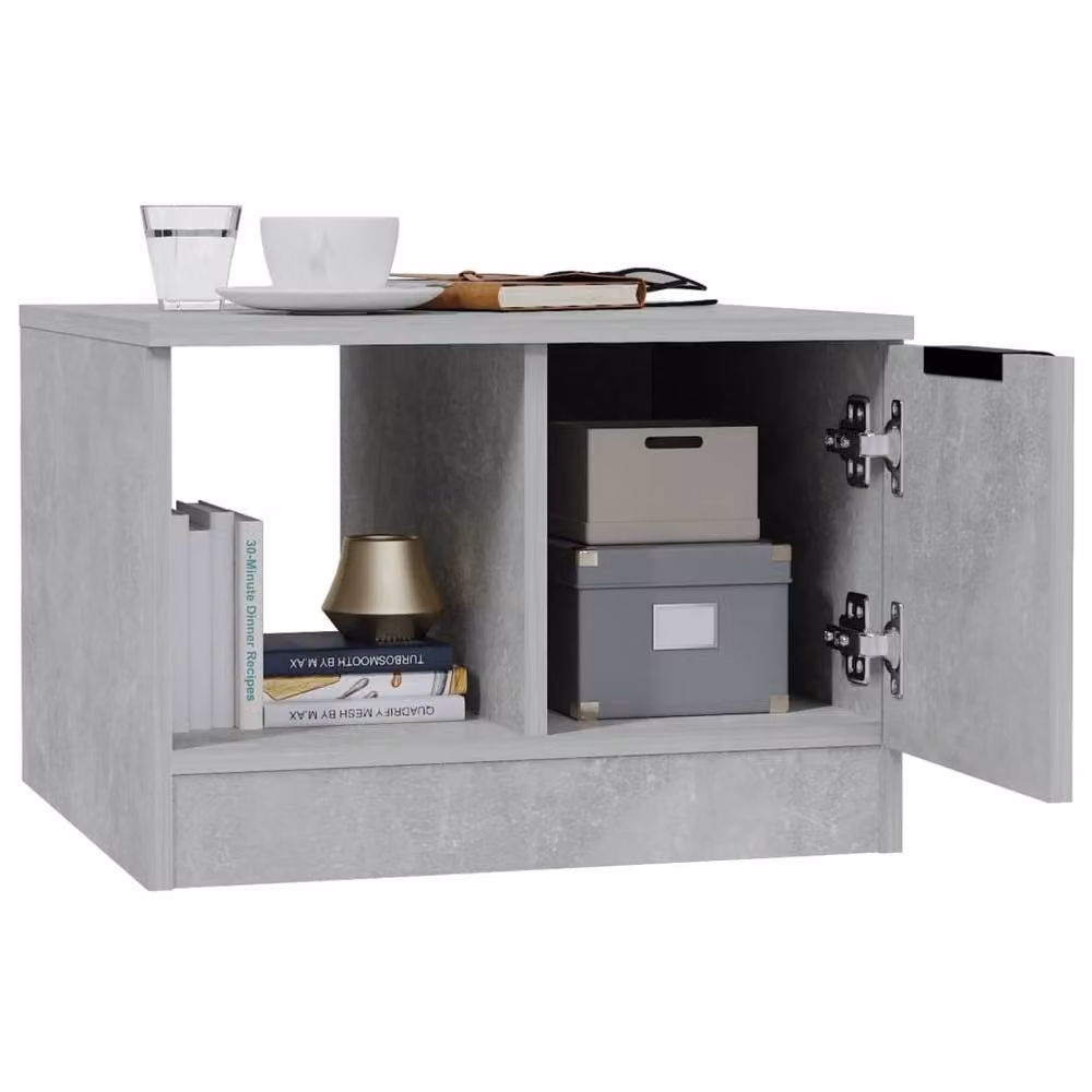 Berkfield Home Modern Square Coffee Table in Concrete Grey, W/D/H: 50 x 50 x 36 cm – 2