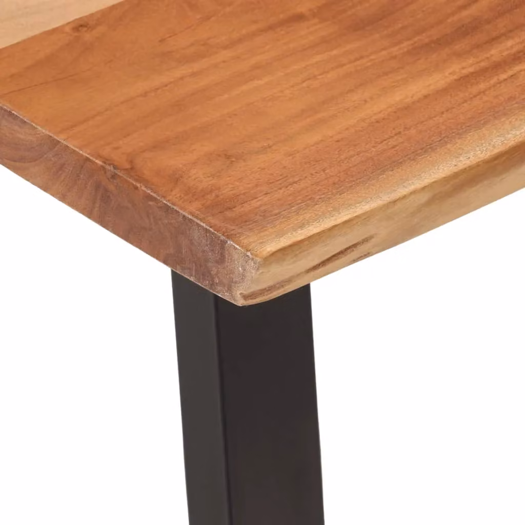 Berkfield Home Rustic Acacia Wood Coffee Table in Brown, W/D/H: 110 x 55 x 40 cm – 4