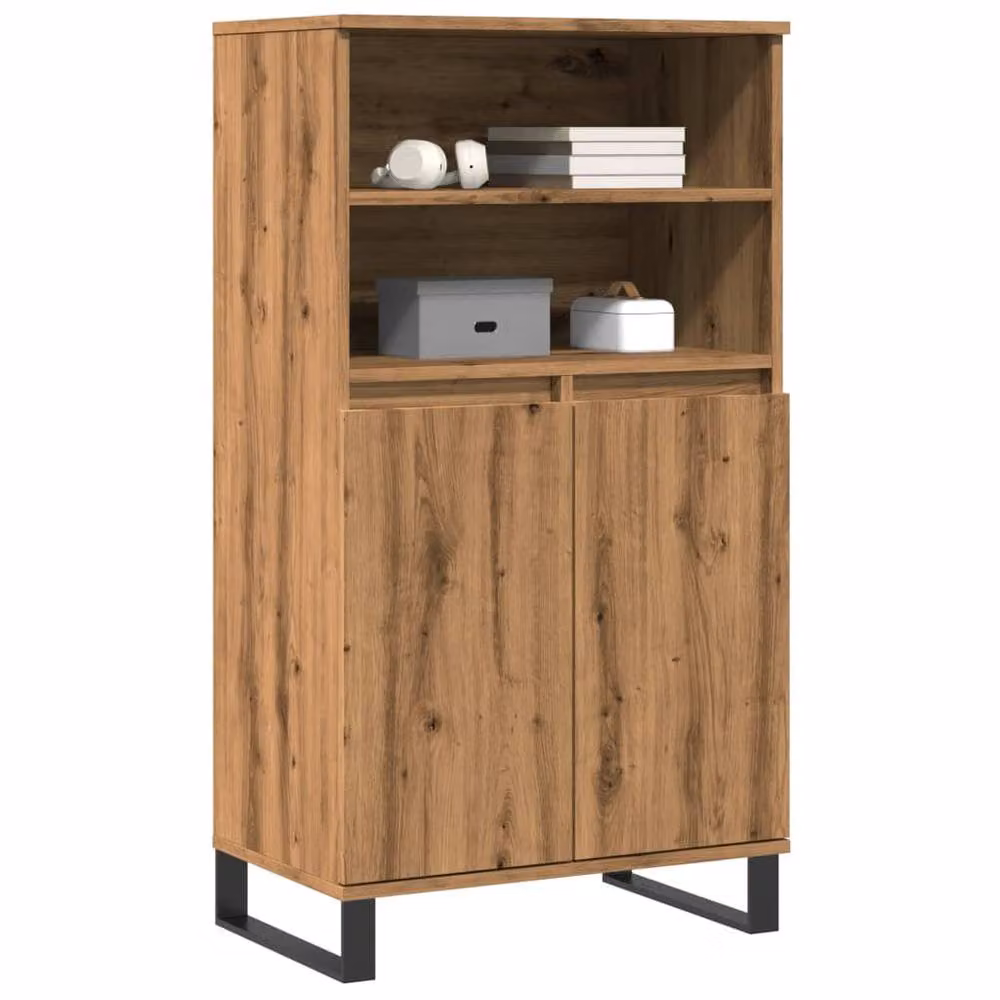 Berkfield Home Artisan Oak Highboard in Brown, W/D/H: 60 x 36 x 110 cm – 3