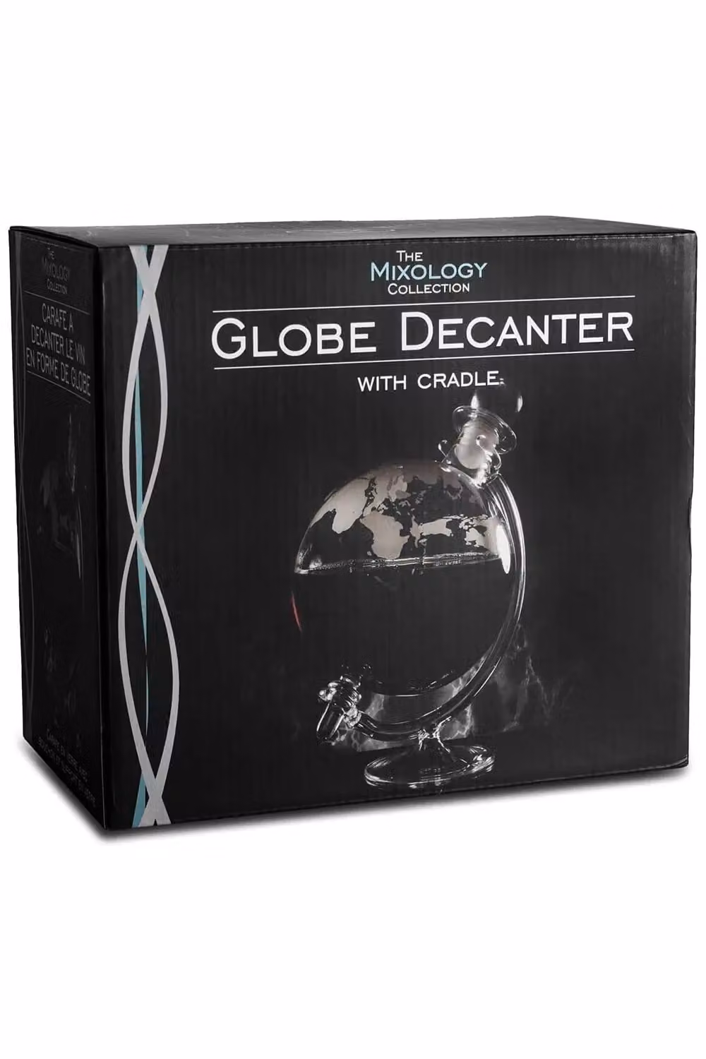 Final Touch Bar Originale Globe Decanter, 750ml, Silver and Transparent – 4