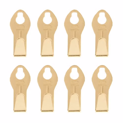 Takker Brass-Plated Steel Picture Hooks, 8 per pack