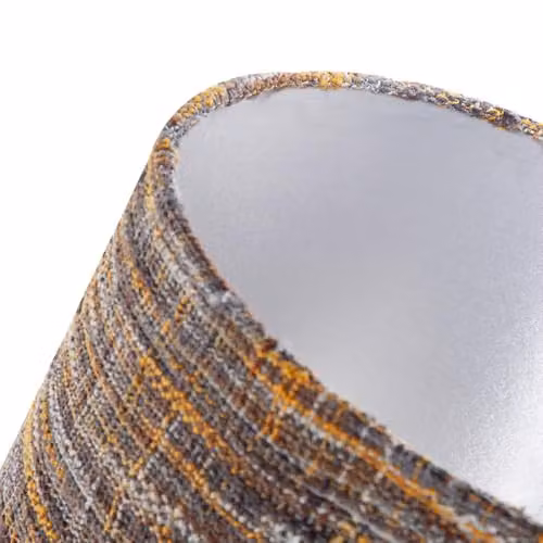 Happy Homewares Vintage Round Linen Fabric Lamp Shade in Mustard, Burgundy and Grey, W: 30 cm, H: 20 cm – 4