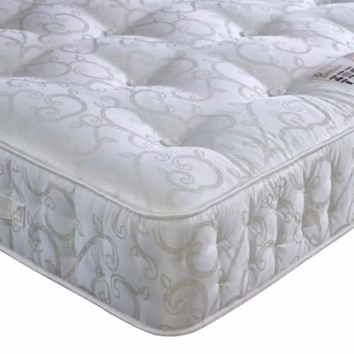 Bedmaster Miracle 1500 Pocket Sprung Wool Mattress in White, W/D/H: 140 x 200 x 25 cm