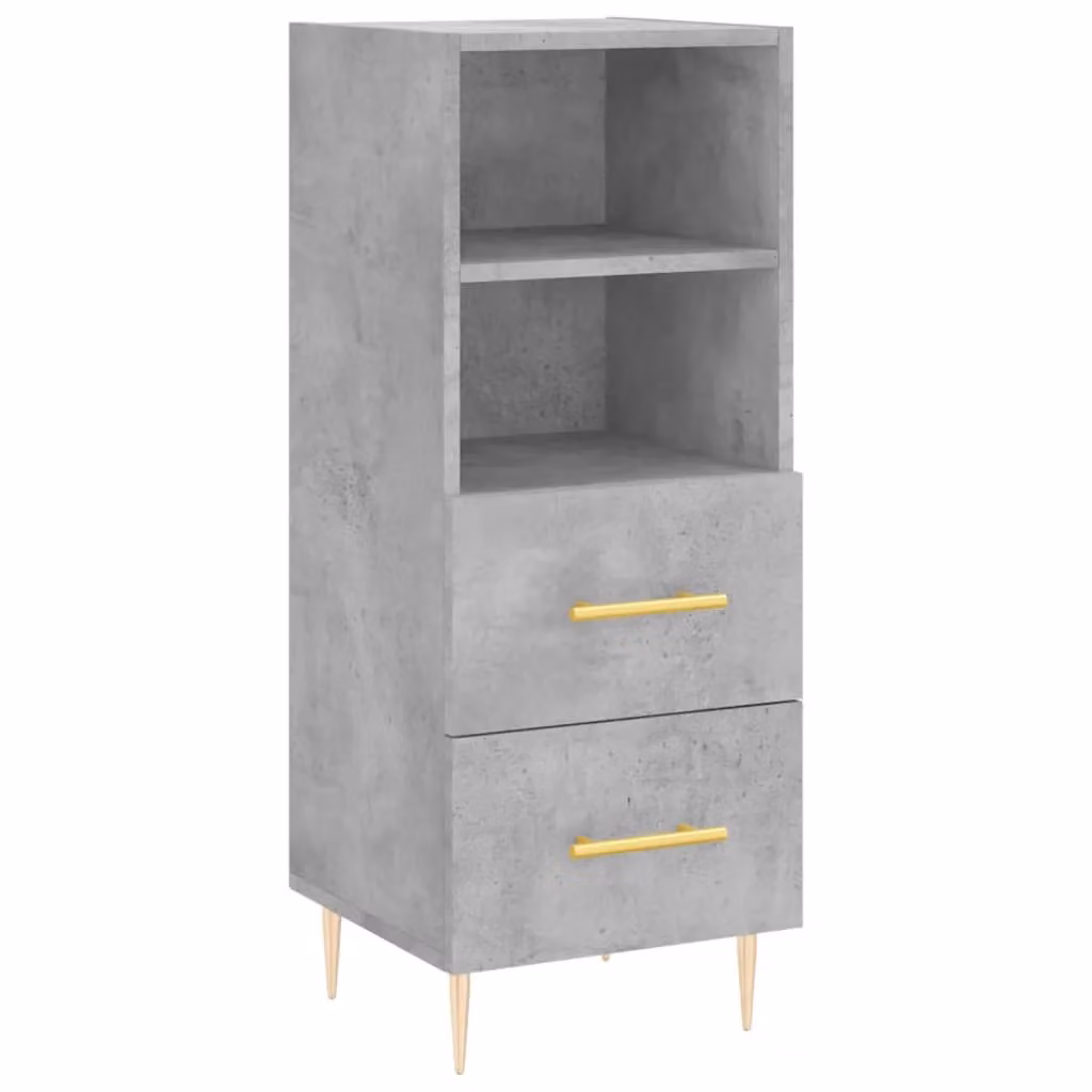 Berkfield Home Modern Sideboard in Concrete Grey, W/D/H: 34.5 x 34.5 x 90 cm – 2