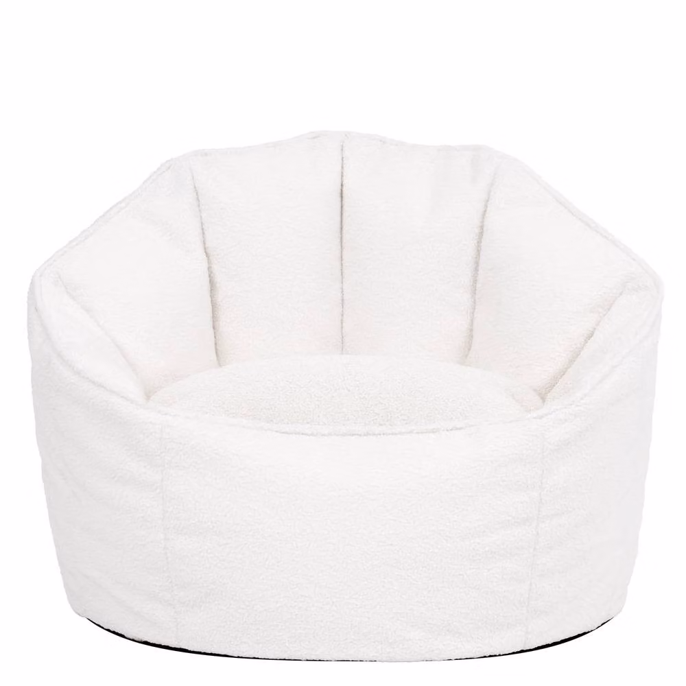 ICON Sirena Bouclé Bean Bag Accent Chair in Beige/White – 3