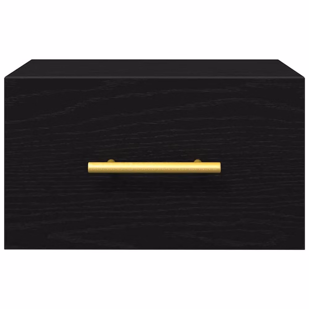 Berkfield Home Set of 2 Wall-Mounted Bedside Cabinets in Black Oak, W/D/H: 35 x 35 x 20 cm – 4