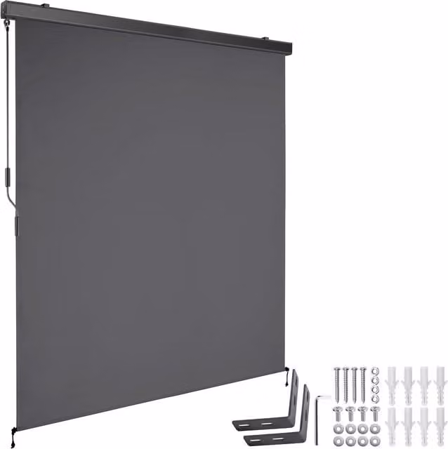 tectake Eloise Vertical Awning in Dark Grey, W/H: 160 x 250 cm