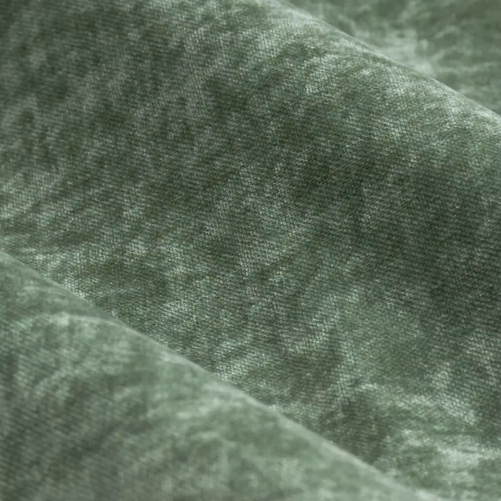 Yard Heavy Chenille Velvet Pencil Pleat Room Darkening Curtains in Green, Width: 168 cm, Drop: 183 cm – 4