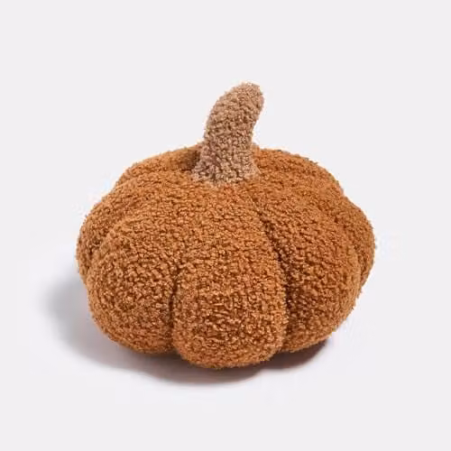 OHS Pumpkin Boucle Decorative Weighted Doorstop in Orange, W/D/H: 23 x 23 x 12 cm – 1