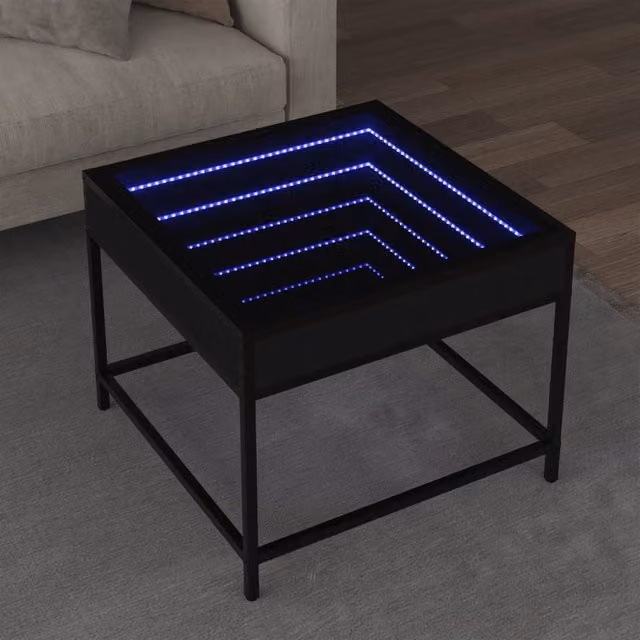Berkfield Home Infinity LED Coffee Table in Black, W/D/H: 50 x 50 x 41 cm – 1