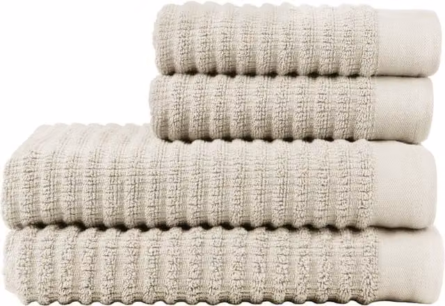 Vinga Landro Cotton Waffle Pique Towel Set, Pack of 4, White
