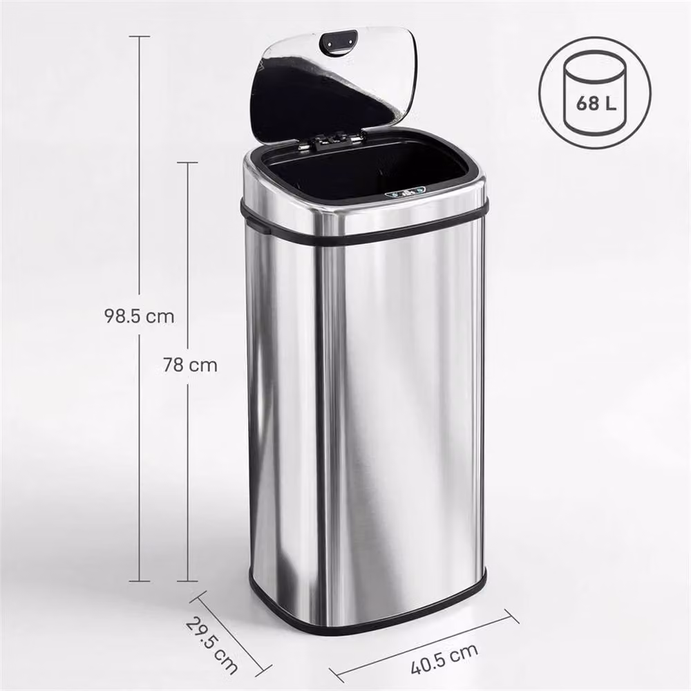 Nordara 68L Stainless Steel Automatic Sensor Kitchen Bin in Silver, H 140 cm x W 15 cm x D 15 cm – 2