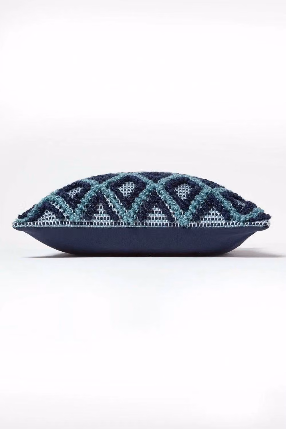 Homescapes Tula Handwoven Geometric Ikat Cushion in Blue and Turquoise, W/D/H: 45 x 45 x 45 cm – 3