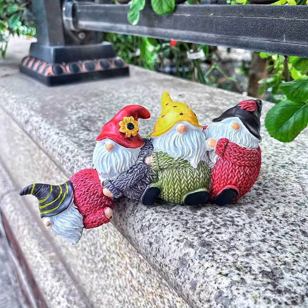 Garden Greatness Set of 3 Multicolour Floral Ceramic Tabletop Gnomes – 3