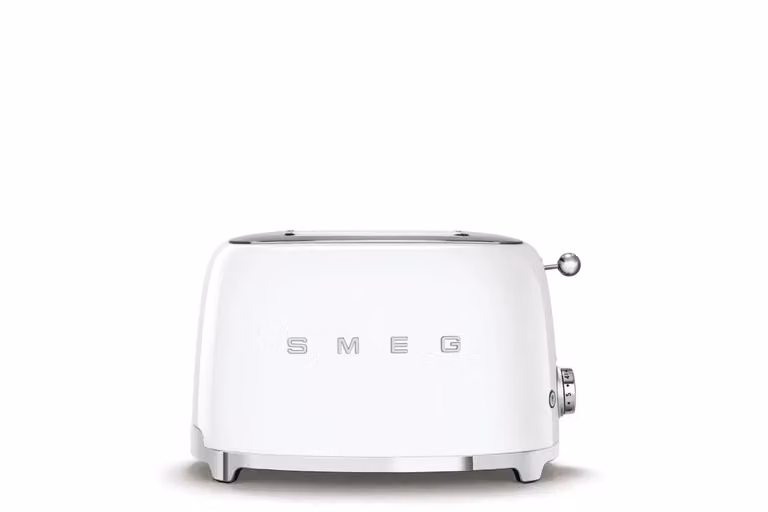 Smeg White Stainless Steel Jug Kettle 1.7L and 2-Slice Toaster Set