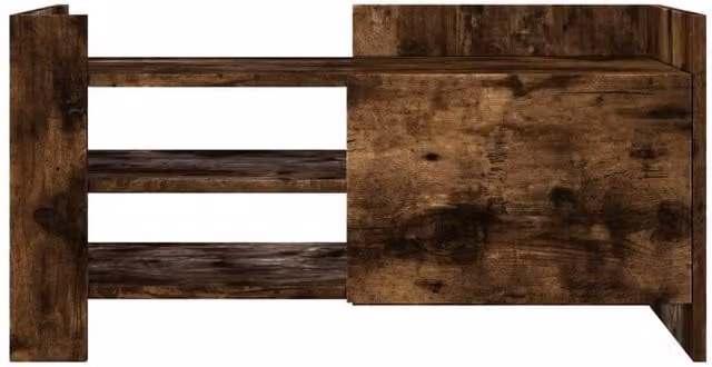 Berkfield Home Smoked Oak TV Cabinet in Brown, W/D/H: 80 x 35 x 40 cm