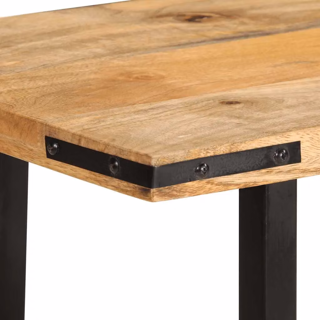 Berkfield Home Industrial Mango Wood Console Table, Brown, W/D/H: 140 x 35 x 70 cm – 3