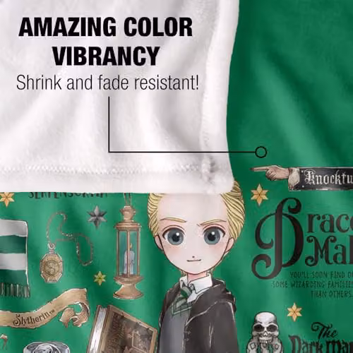 LOGOVISION Harry Potter Draco Malfoy Super Soft Silky Touch Fleece Throw Blanket, Multicolour, W: 91.44 cm, L: 147 cm – 3