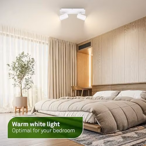 Briloner White Metal LED Ceiling Spotlight with GU10 Bulb, Adjustable Warm White Task Lighting for Kitchen, Dining Room and Hallway – 2