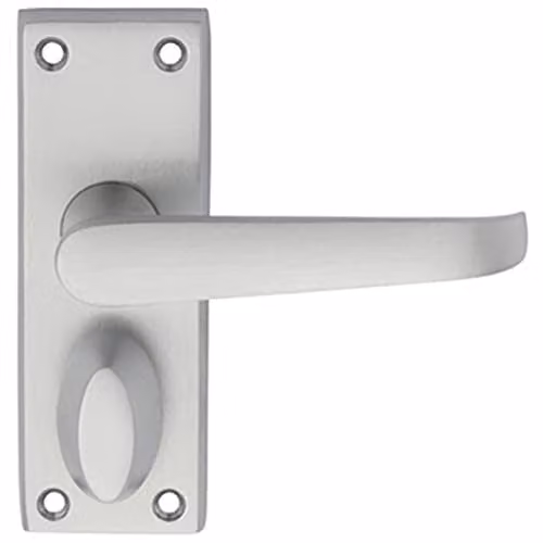 Loops Pair Straight Handle on Short Privacy Backplate in Chrome, 118 x 42 mm