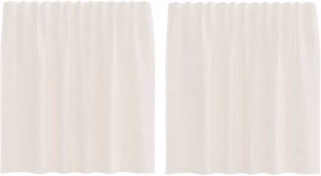 Berkfield Home Plain Beige Voile Fabric Curtains with Rod Pockets, 2 Pack