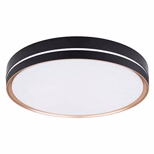 Netlighting Manni LED Semi Ceiling Light in Black, Dimmable with Remote Control, Diameter: 48.5 cm – 1