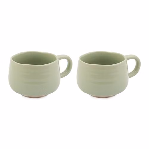 Jamie Oliver Big Love Green Cosy Cuppa Stoneware Mug Set of 2, 375ml each – 1