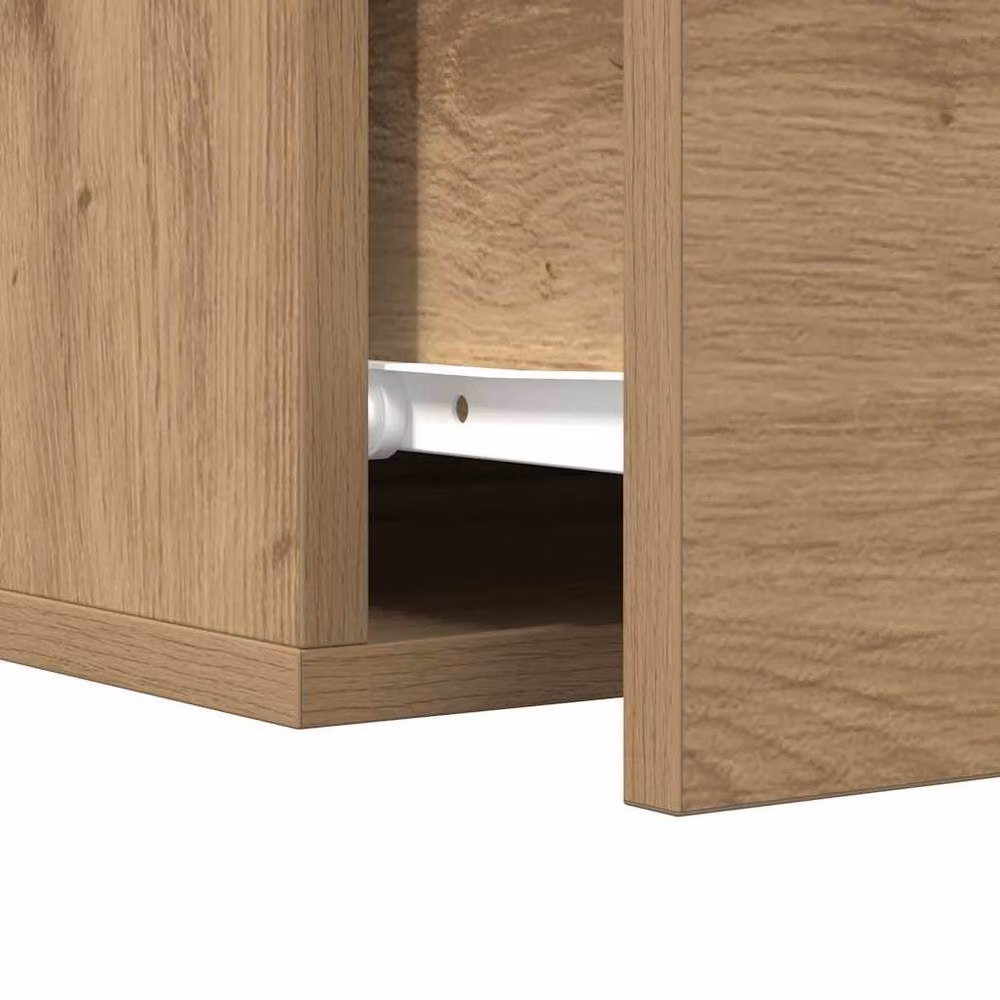 Berkfield Home Modern Wall-Mounted Artisan Oak Bedside Cabinets, 2 Pack, Brown, W/D/H: 35 x 35 x 20 cm – 4
