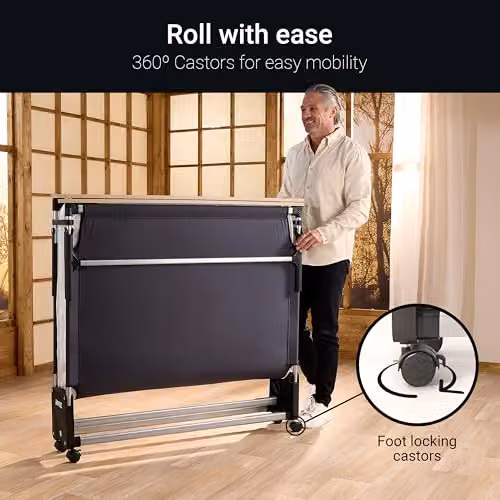 Jay-Be GP120 Grand Folding Bed with Pocket Sprung Mattress, Black, W/D/H: 120 x 200 x 24 cm – 4