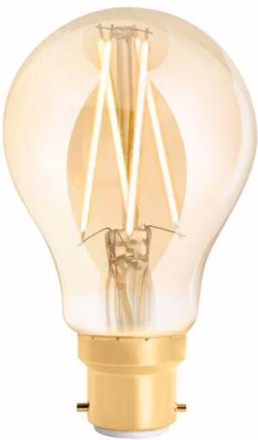 WiZ B22 Amber LED Filament Vintage Lightbulb, Dimmable, Transparent Glass