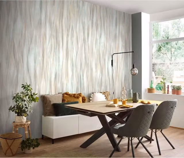 Erismann Soft Mirage Digital Abstract Organic Wallpaper in Beige