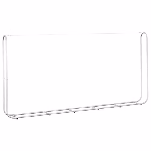 vidaXL Firewood Rack in Silver Galvanised Steel, W/D/H: 300 x 25 x 150 cm