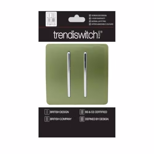 Trendi Minimalist Plastic Single Electrical Wall Light Switch in Green and Grey – 2