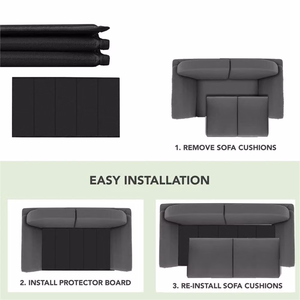 EONLION 2 Seater Sofa Couch Protector Support Board, Black, Width: 100 cm – 5