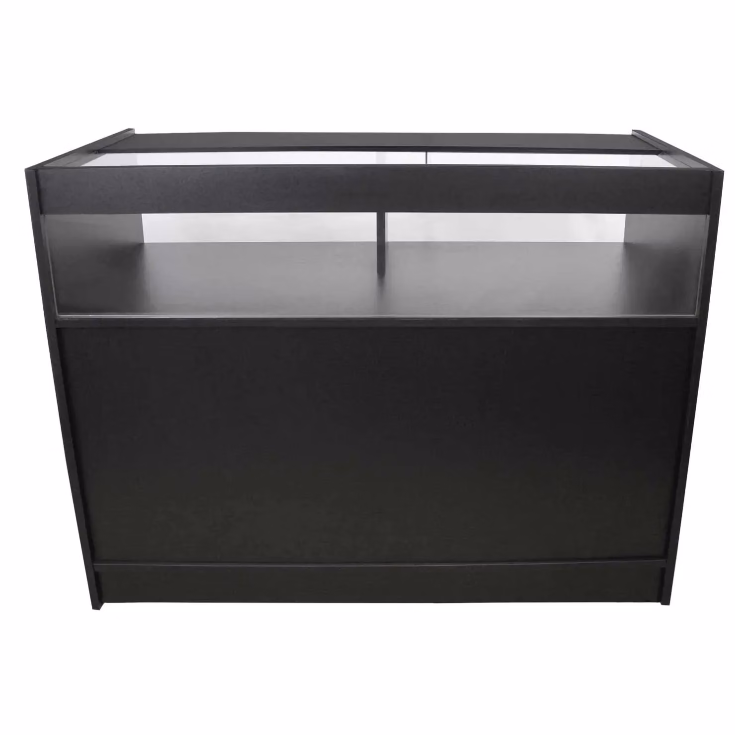 Monstershop B1200 Retail Shop Counter in Black with Glass Doors and Internal Shelves – 2