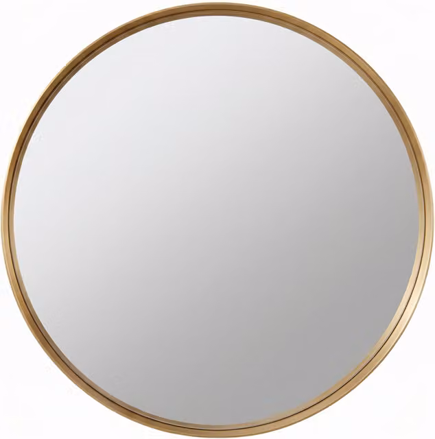 Biznest Minimalist Round Gold Wall Mirror with Aluminium Frame