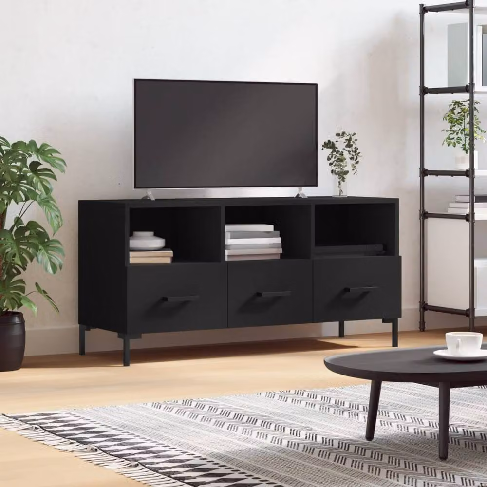 Berkfield Home Modern Black Matt TV Cabinet W/D/H: 102 x 36 x 50 cm – 2