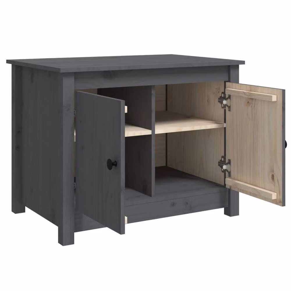 Berkfield Home Grey Rustic Solid Pine Coffee Table W/D/H: 71 x 49 x 55 cm – 3