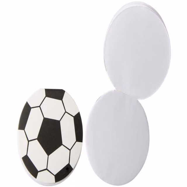 Baker Ross Pack of 12 Round Football Design Blank Notebooks, White, Diameter: 8 cm