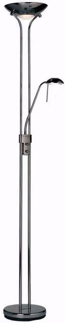 Netlighting Rome Mother & Child Floor Lamp in Black and Chrome with Opal Glass and E27 Socket