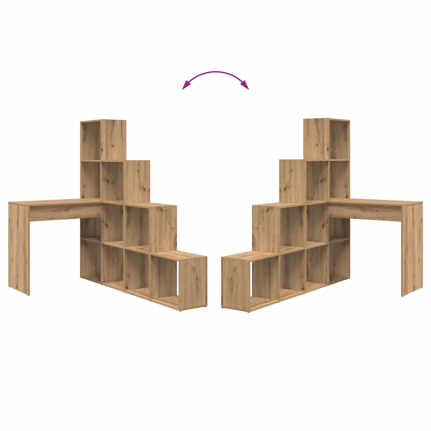 Berkfield Home Corner Desk with Storage Shelf in Artisan Oak Brown, W/D/H: 149.5 x 101.5 x 149.5 cm – 4