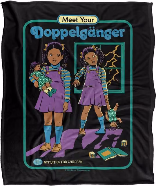 Steven Rhodes Meet Your Doppelganger Multicolour Super Soft Fleece Throw Blanket W/D/H: 152 x 127 cm – 1