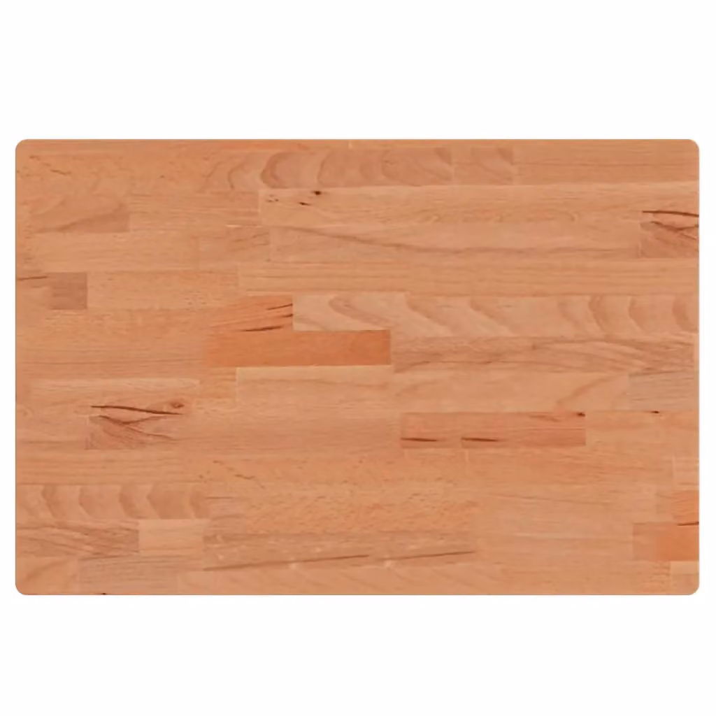 Berkfield Home Solid Wood Beech Bathroom Countertop, Brown, W: 60 cm, D: 40 cm, H: 1.5 cm – 2