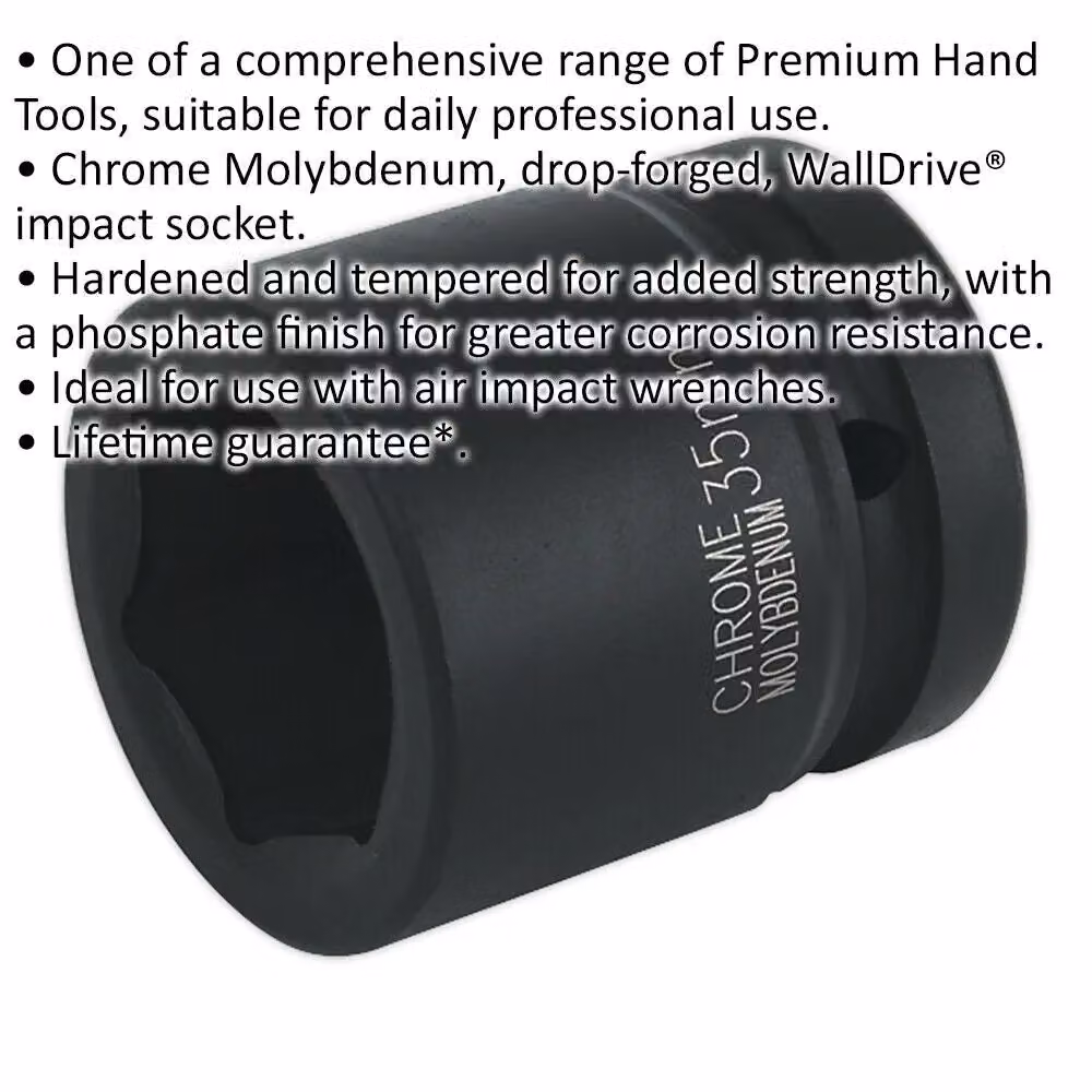 Loops 35mm Forged Chromoly Impact Socket with 1 Inch Square Drive in Black and Multicolour – 2