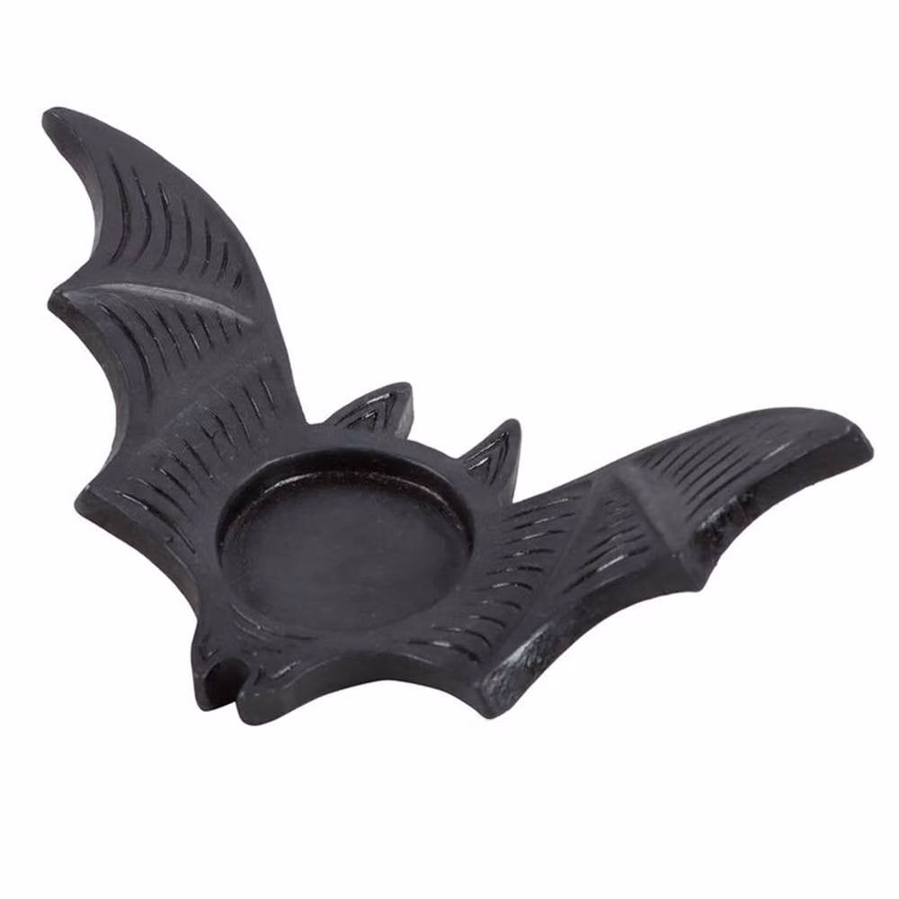 Uniqueful Black Bat Tealight Candle Holder for Halloween, Height: 15 cm – 2