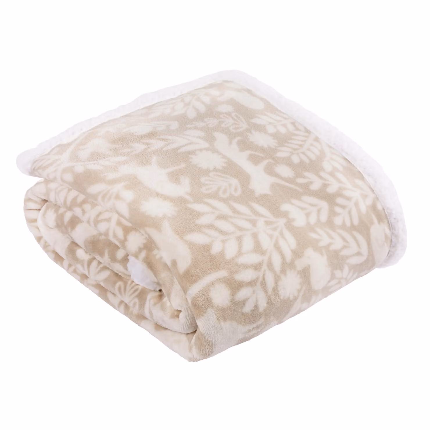 Furn Skandi Woodland Scandinavian Animal Fleece Throw in Beige, W/D/H: 140 x 180 cm – 2