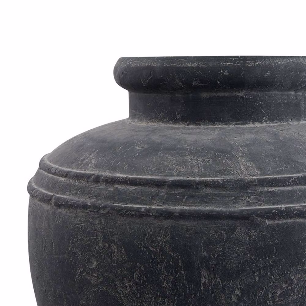 Lemon Pavilion Amalfi Large Ceramic Water Pot in Grey, W: 37 cm, D: 37 cm, H: 39 cm – 3